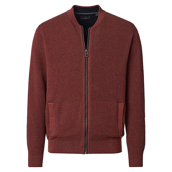 CasaModa | Strickjacke | Baumwolle Strukturstrick | Terra