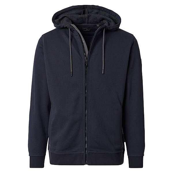 CasaModa | Sweat Jacke mit Kapuze | Elastische Baumwolle | Blau