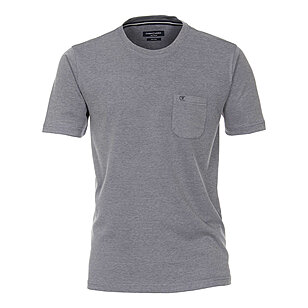 CasaModa | T-Shirt mit Brusttasche | Easy Care | Blau Meliert