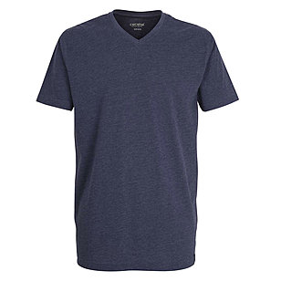 Ceceba | Halbarm-Shirt | Baumwolle | V-Ausschnitt | Blau-Meliert
