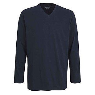 Ceceba | Langarm-Shirt | Baumwolle | V-Ausschnitt | Marine