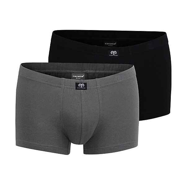 Ceceba | Sport-Pants 2er Pack | Konvex | Elastische Baumwolle | 1 Grau 1 Schwarz