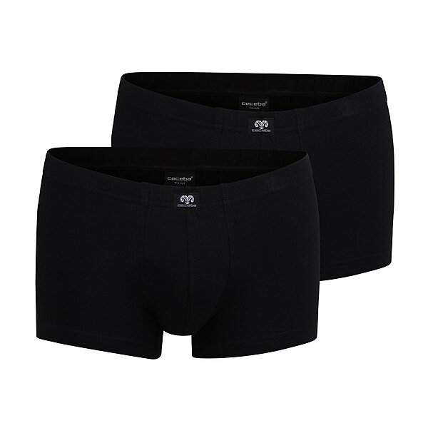 Ceceba | Sport-Pants 2er Pack | Konvex | Elastische Baumwolle | Schwarz