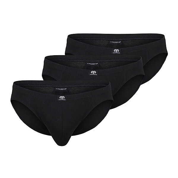 Ceceba | Sport-Slip 3er Pack | Konvex | Elastische Baumwolle | Schwarz