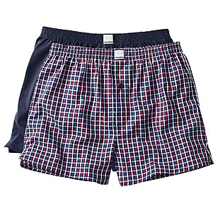 Ceceba | Web-Shorts 2er Pack | Boxer Shorts Baumwolle | Blau Karo