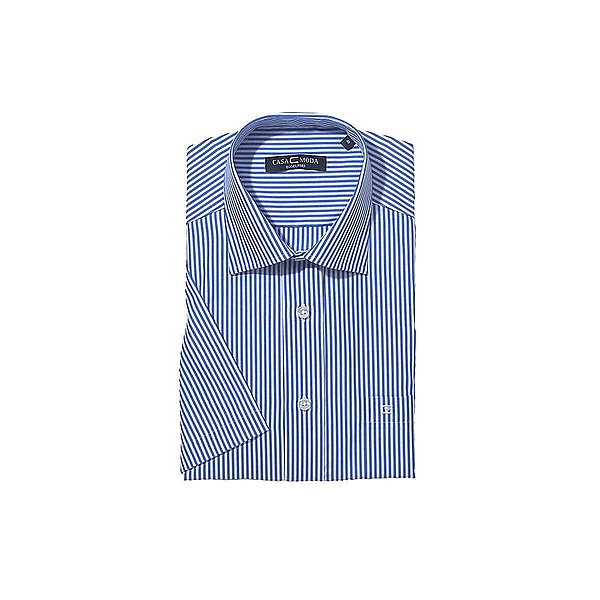 City Hemd Halbarm wei/blau