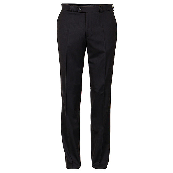 Club of Comfort | Flat Front-Wollhose | Elastischer Komfortbund | Tiefbund Modell | Schwarz