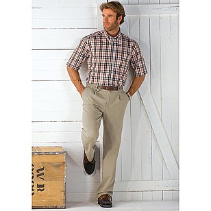 Country Stil - Bundfalten Hose | Farbe sand