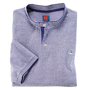 Elastisches Polohemd mit Stehkragen | Pflegeleichte Baumwolle | Farbe Jeansblau