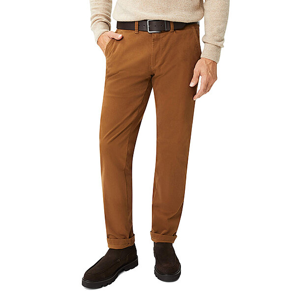 Eurex bei Brax | Flat-Front-Chino (Hose ohne Bundfalten) | Pima Cotton | Kurzleib Modell | Braun
