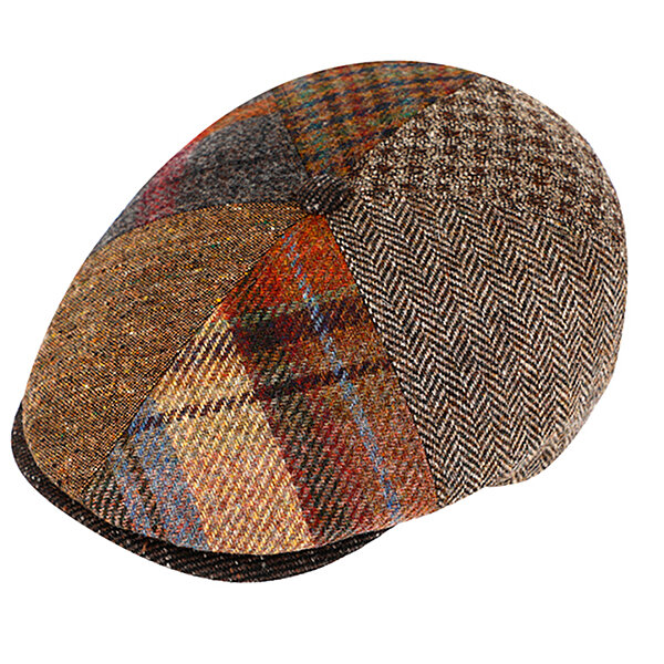 Fiebig | 6-Panel Schieber-Mtze | Patchwork Nussbraun