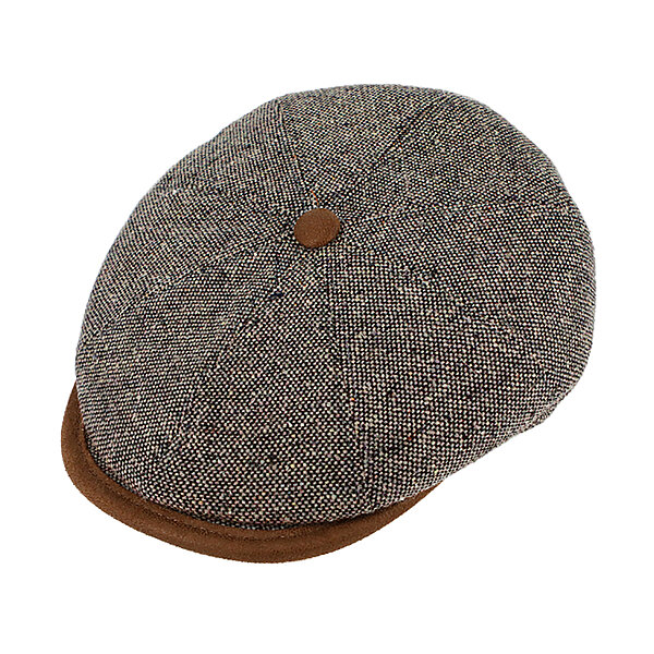 Fiebig | 8-Panel Mtze | Schurwolle-Seide-Mischung | Braun
