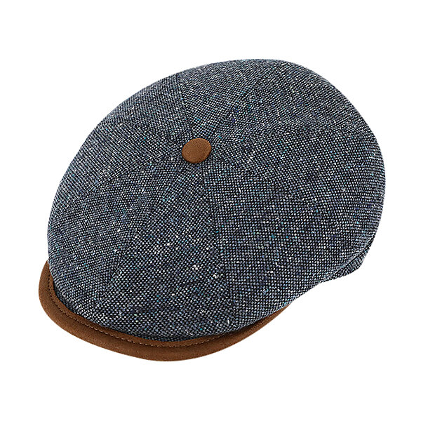 Fiebig | 8-Panel Mtze | Schurwolle-Seide-Mischung | Jeansblau