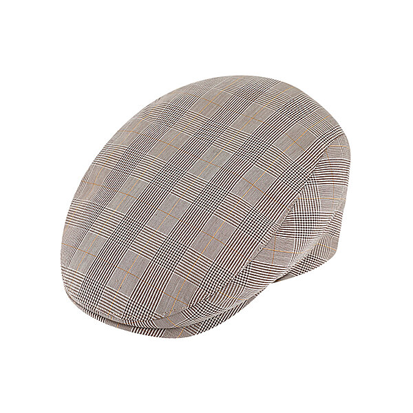 Fiebig | Sommerliche Flatcap | Elastische Baumwolle | Beige Karo