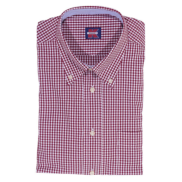 Freizeithemd | Button-down-Kragen | Baumwoll-Popeline |&nbsp;Rot&nbsp;Karo&nbsp;