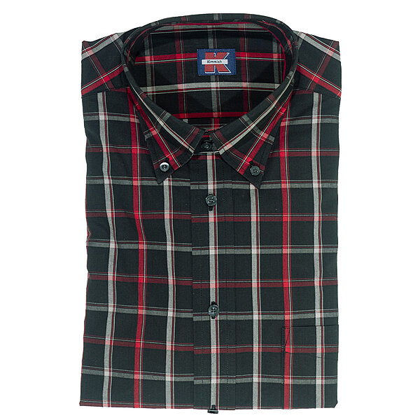 Freizeithemd | Button-down-Kragen |&nbsp;Rot&nbsp;Schwarz&nbsp;