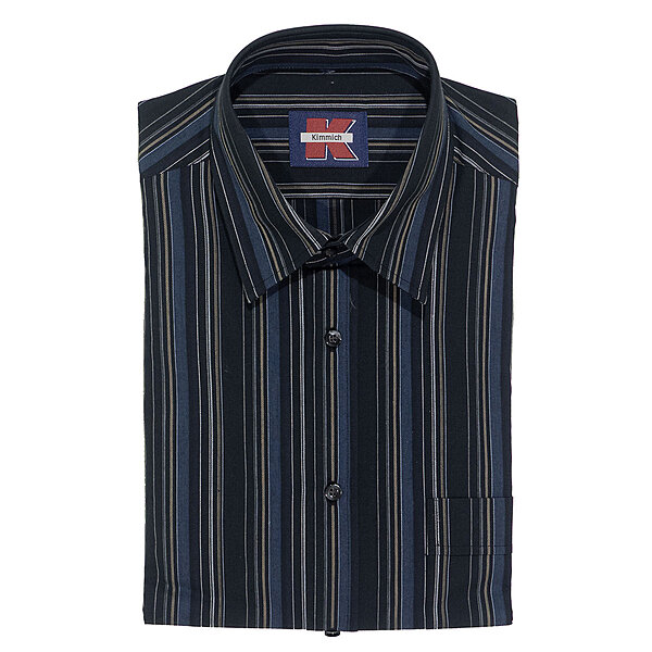 Freizeithemd | Kent-Kragen | Baumwoll-Popeline | Blau Streifen