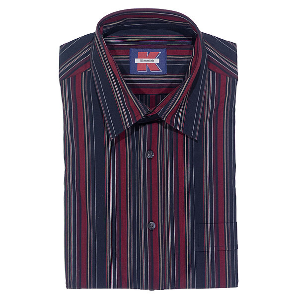 Freizeithemd | Kent-Kragen | Baumwoll-Popeline | Bordeaux Streifen