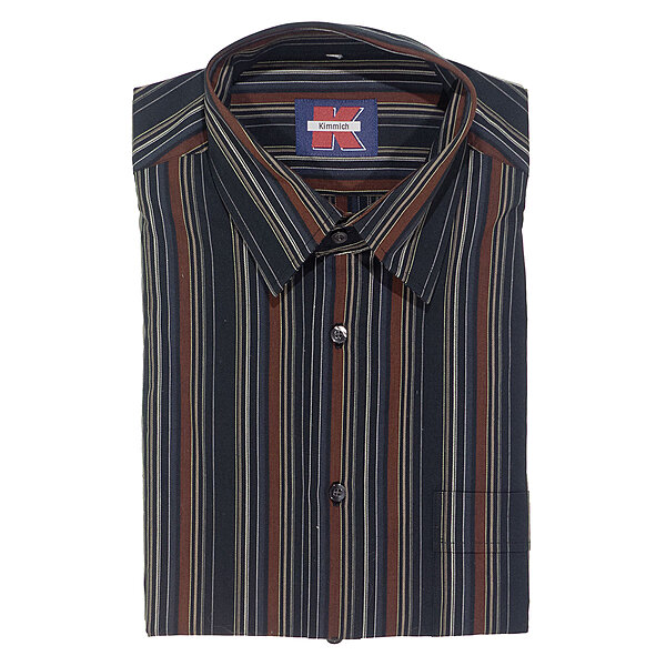 Freizeithemd | Kent-Kragen | Baumwoll-Popeline | Braun Streifen