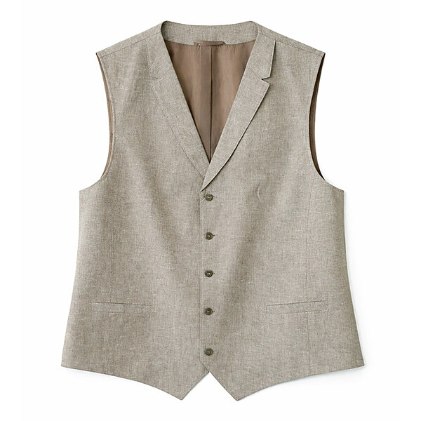 Gebr�der Weis | Leichte Weste mit Revers-Kragen | Leinen-Optik | Sand