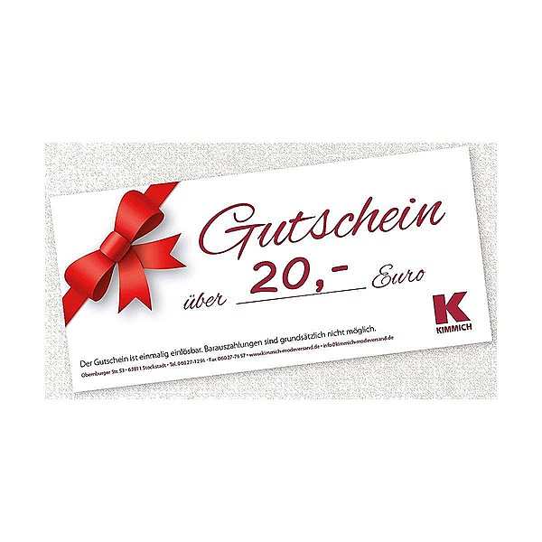 Geschenk-Gutschein im Wert von 20,- EUR