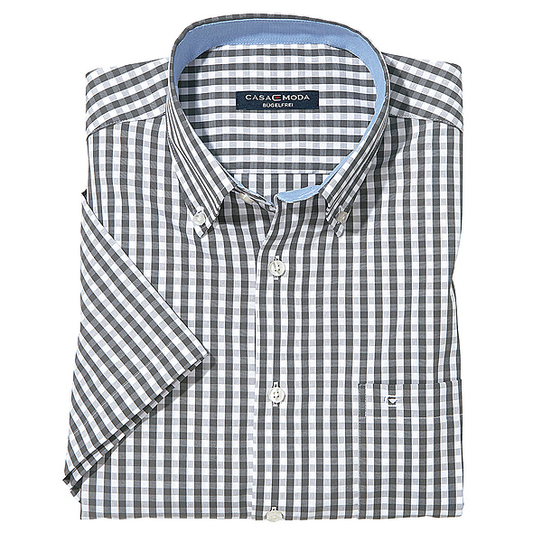 Casa Moda | Halbarm City Hemd | Farbe grau Karo
