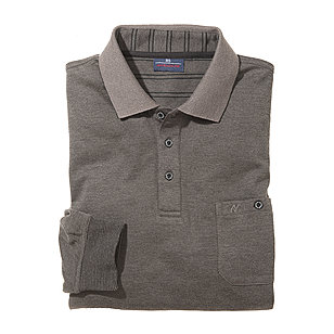 Jersey-Hemd Easy-Care mit Polo-Kragen | Farbe grau