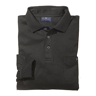 Jersey-Hemd Easy-Care mit Polo-Kragen | Farbe schwarz