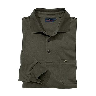 Jersey Hemd Easy-Care mit Polo-Kragen | Farbe oliv