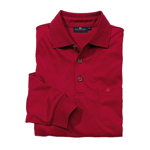 Jersey Hemd Easy-Care mit Polo-Kragen | Farbe rot