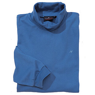 Jersey Hemd Easy-Care mit Rollkragen | Farbe jeansblau