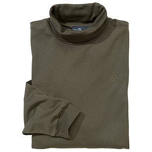 Jersey Hemd Easy-Care mit Rollkragen | Farbe oliv