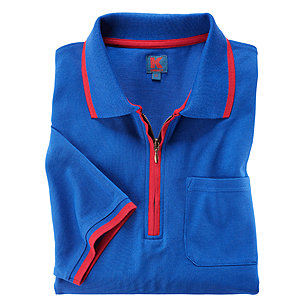 Kimmich | Elastisches Polohemd Piqué mit Zipper | Farbe royal