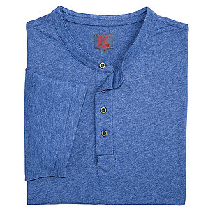 Kimmich | Henley-T-Shirt mit Knopfleiste | Pflegeleicht | Farbe blau