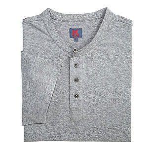 Kimmich | Henley-T-Shirt mit Knopfleiste | Pflegeleicht | Farbe grau