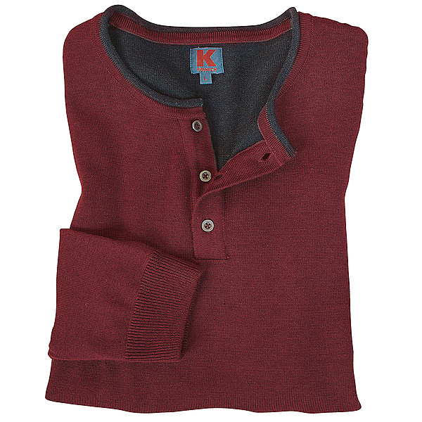 Kimmich | Strickshirt Henley | Farbe Bordeaux