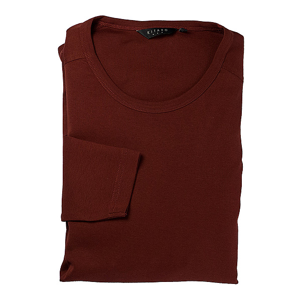 Kitaro | Langarm T-Shirt | Reine Baumwolle | Farbe bordeaux
