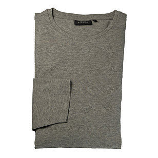Kitaro | Langarm T-Shirt | Reine Baumwolle | Farbe grau meliert