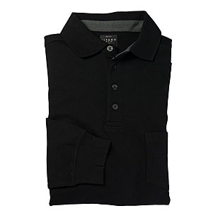   Kitaro | Langarm Polohemd Baumwolle | Farbe schwarz
