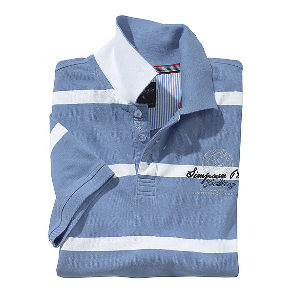 Kitaro | Ringel-Polo | Baumwolle Piqu | Azur