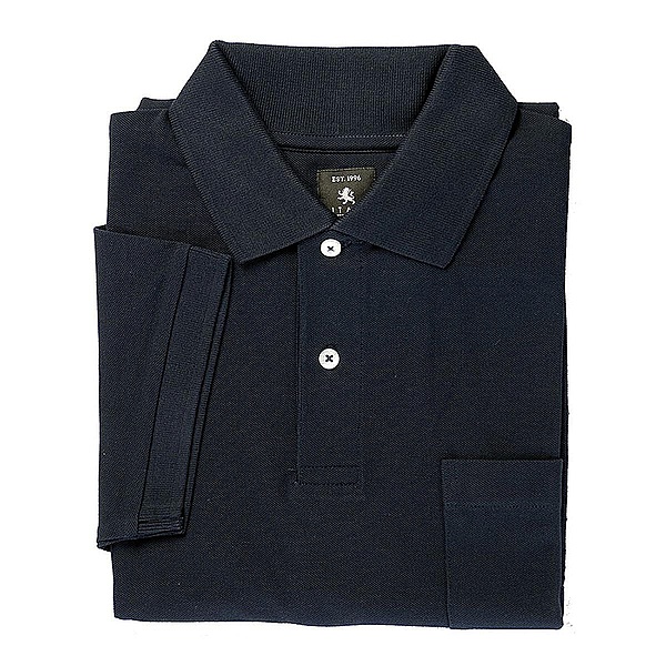 Kurzarm Polo Piqu | Farbe marine | Mit extra langem Rumpf