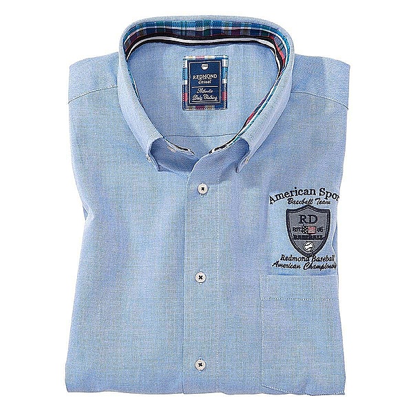 Redmond | Kurzarmhemd College | Farbe blau