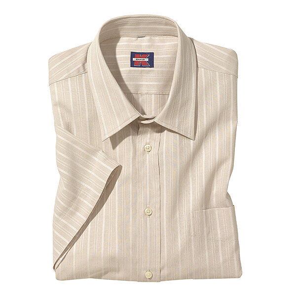 Kurzarmhemd | Uni-Sportiv | Kent-Kragen | Baumwolle | Natur