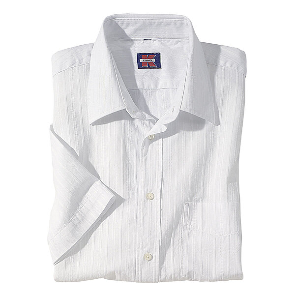 Kurzarmhemd | Uni-Sportiv | Kent-Kragen | Baumwolle | Weiss