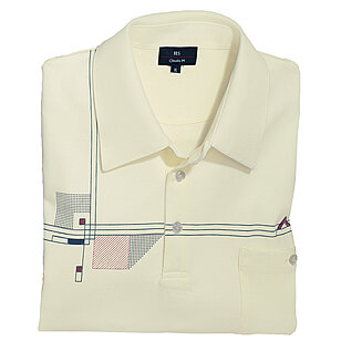 Langarm Polo-Shirt mit Strickbund MicroCool Vanille