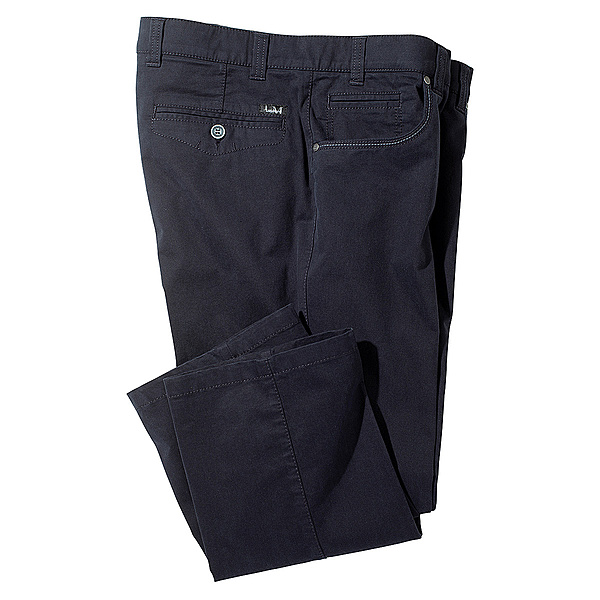 Luigi Morini | Sommerleichte High-Stretch Baumwoll-Hose | Farbe marine