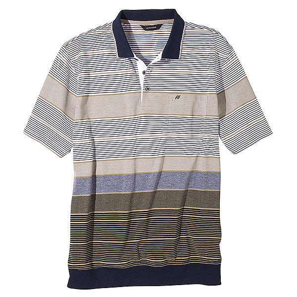 Navigazione | Polohemd mit Bund, mit Knopfleiste | Farbe beige