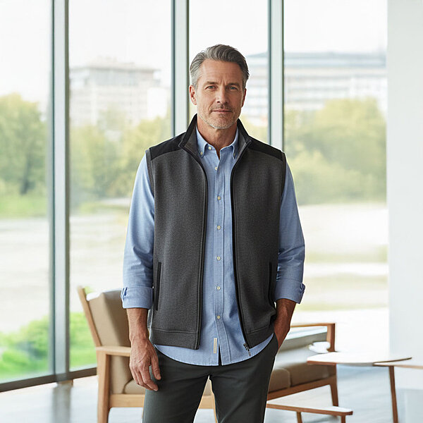 Navigazione | Sweatweste | Reine Baumwolle | Grau