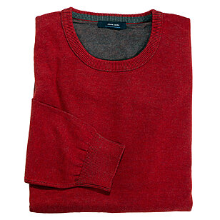 Pierre Cardin | Pullover reine Baumwolle | Rundhals Ausschnitt | Rot