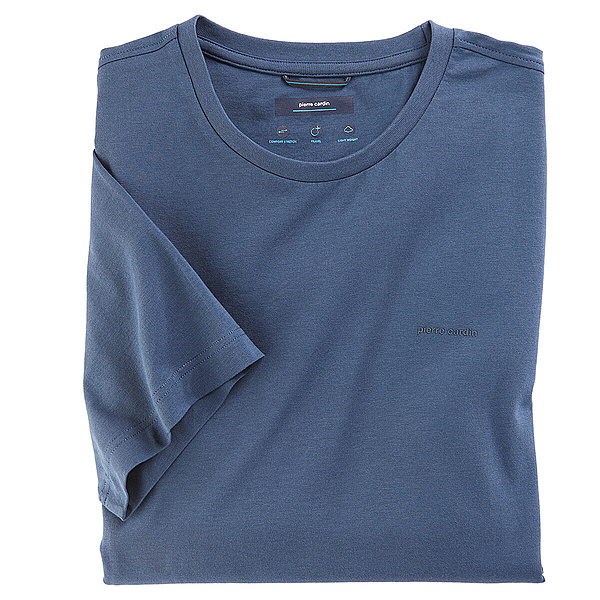 Pierre Cardin | T-Shirt Rundhals | elastische Baumwolle | Future Flex | Denim